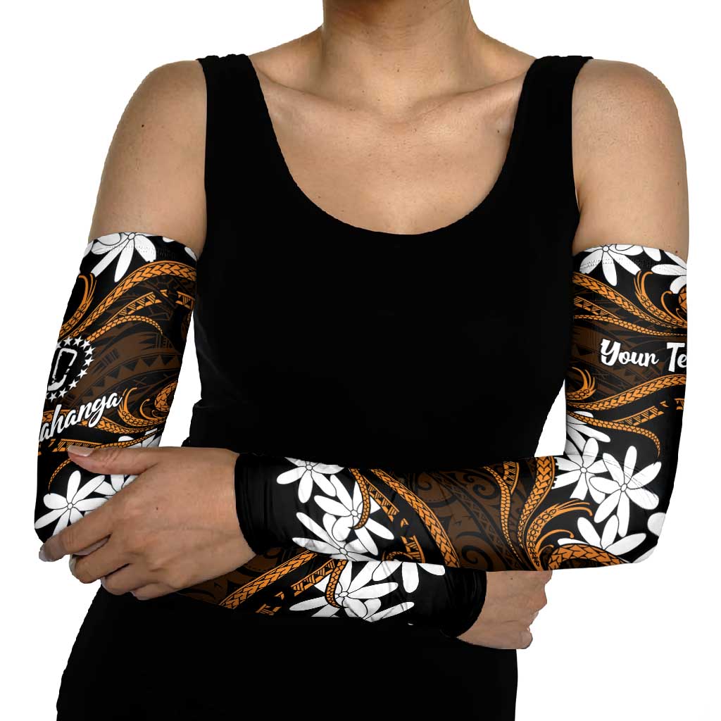 Personalised Cook Islands Rakahanga Arm Sleeves Tiare Maori Polynesian Waves Tattoo