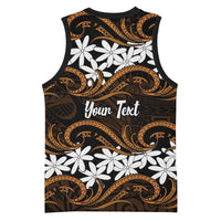 Personalised Cook Islands Rakahanga Basketball Jersey Tiare Maori Polynesian Waves Tattoo