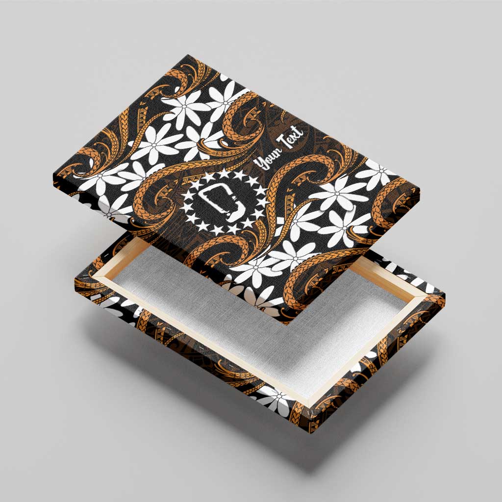 Personalised Cook Islands Rakahanga Canvas Wall Art Tiare Maori Polynesian Waves Tattoo