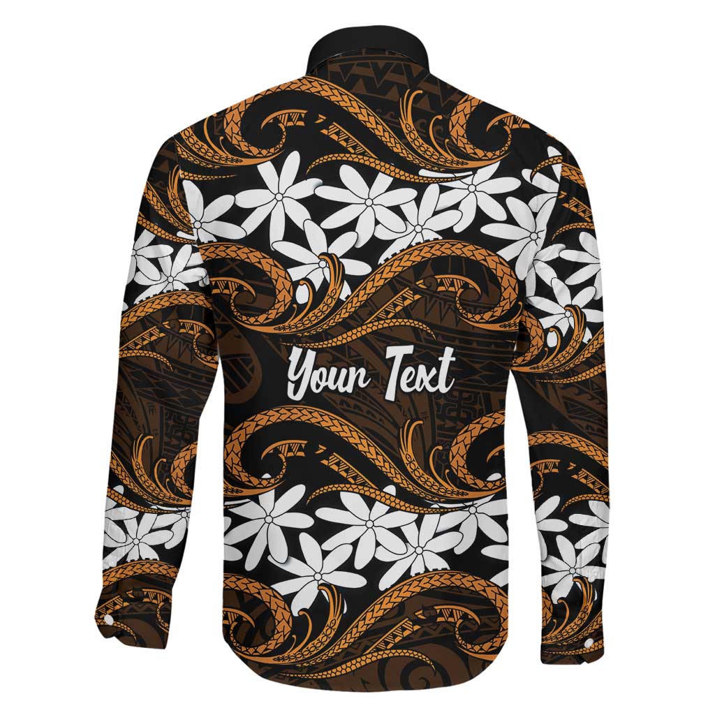 Personalised Cook Islands Rakahanga Family Matching Off Shoulder Maxi Dress and Hawaiian Shirt Tiare Maori Polynesian Waves Tattoo LT14 - Polynesian Pride