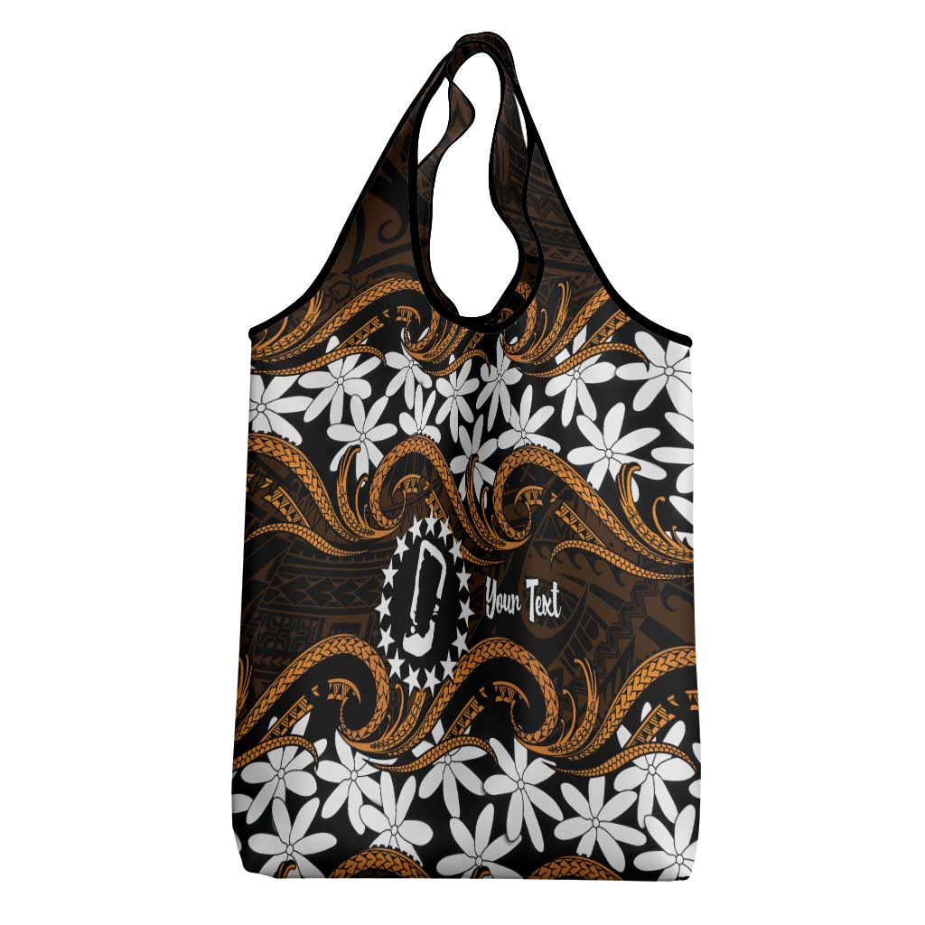 Personalised Cook Islands Rakahanga Grocery Bag Tiare Maori Polynesian Waves Tattoo