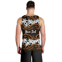 Personalised Cook Islands Rakahanga Men Tank Top Tiare Maori Polynesian Waves Tattoo