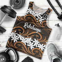 Personalised Cook Islands Rakahanga Men Tank Top Tiare Maori Polynesian Waves Tattoo