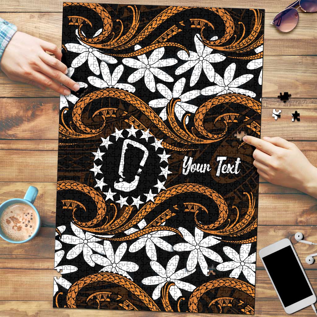 Personalised Cook Islands Rakahanga Puzzle Tiare Maori Polynesian Waves Tattoo