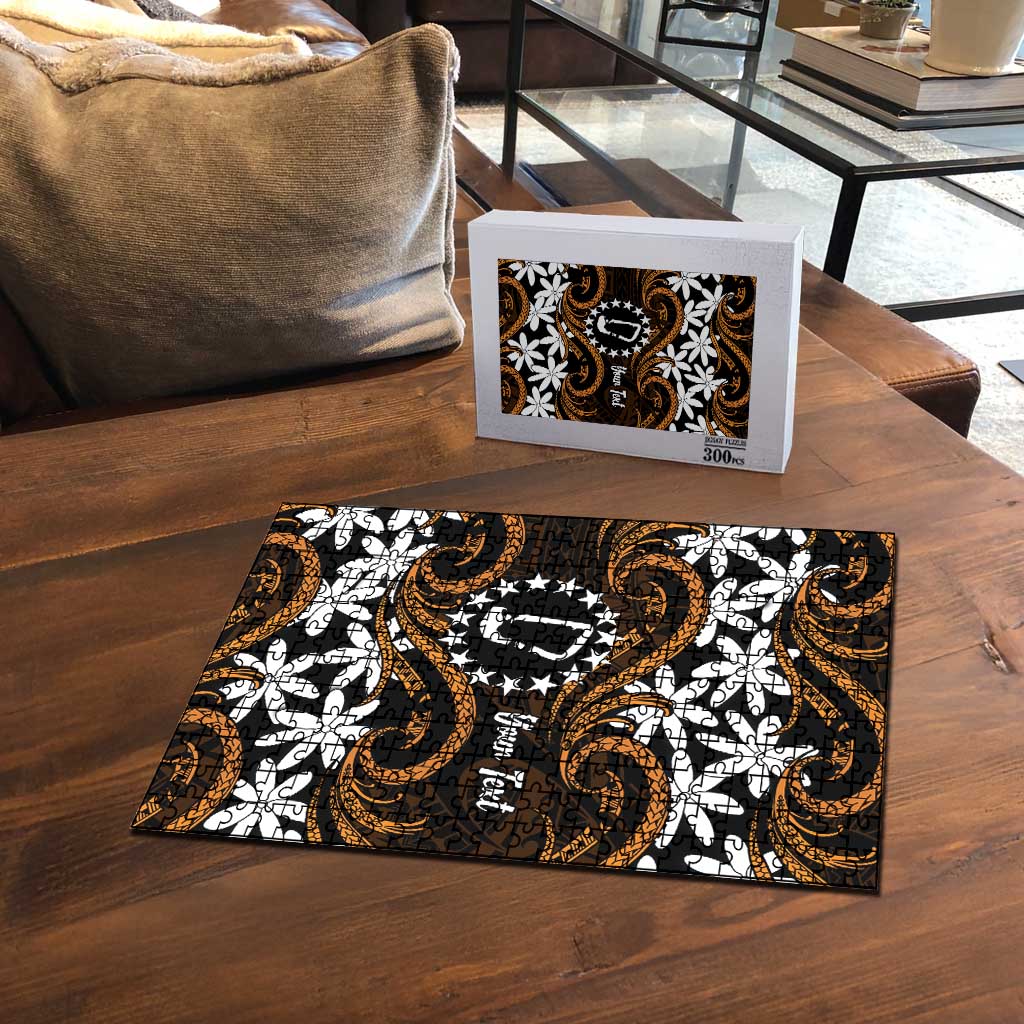 Personalised Cook Islands Rakahanga Puzzle Tiare Maori Polynesian Waves Tattoo