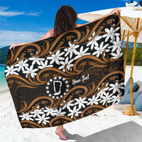 Personalised Cook Islands Rakahanga Sarong Tiare Maori Polynesian Waves Tattoo