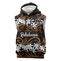 Personalised Cook Islands Rakahanga Sleeveless Hoodie Tiare Maori Polynesian Waves Tattoo