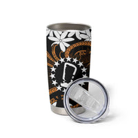 Personalised Cook Islands Rakahanga Tumbler Cup Tiare Maori Polynesian Waves Tattoo