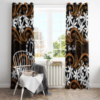 Personalised Cook Islands Rakahanga Window Curtain Tiare Maori Polynesian Waves Tattoo
