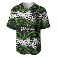 Personalised Cook Islands Palmerston Baseball Jersey Tiare Maori Polynesian Waves Tattoo