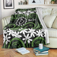 Personalised Cook Islands Palmerston Blanket Tiare Maori Polynesian Waves Tattoo