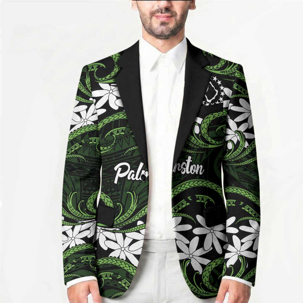 Personalised Cook Islands Palmerston Blazer Tiare Maori Polynesian Waves Tattoo