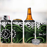 Personalised Cook Islands Palmerston 4 in 1 Can Cooler Tumbler Tiare Maori Polynesian Waves Tattoo