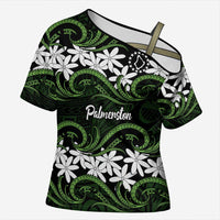 Personalised Cook Islands Palmerston Cross Shoulder Shirt Tiare Maori Polynesian Waves Tattoo
