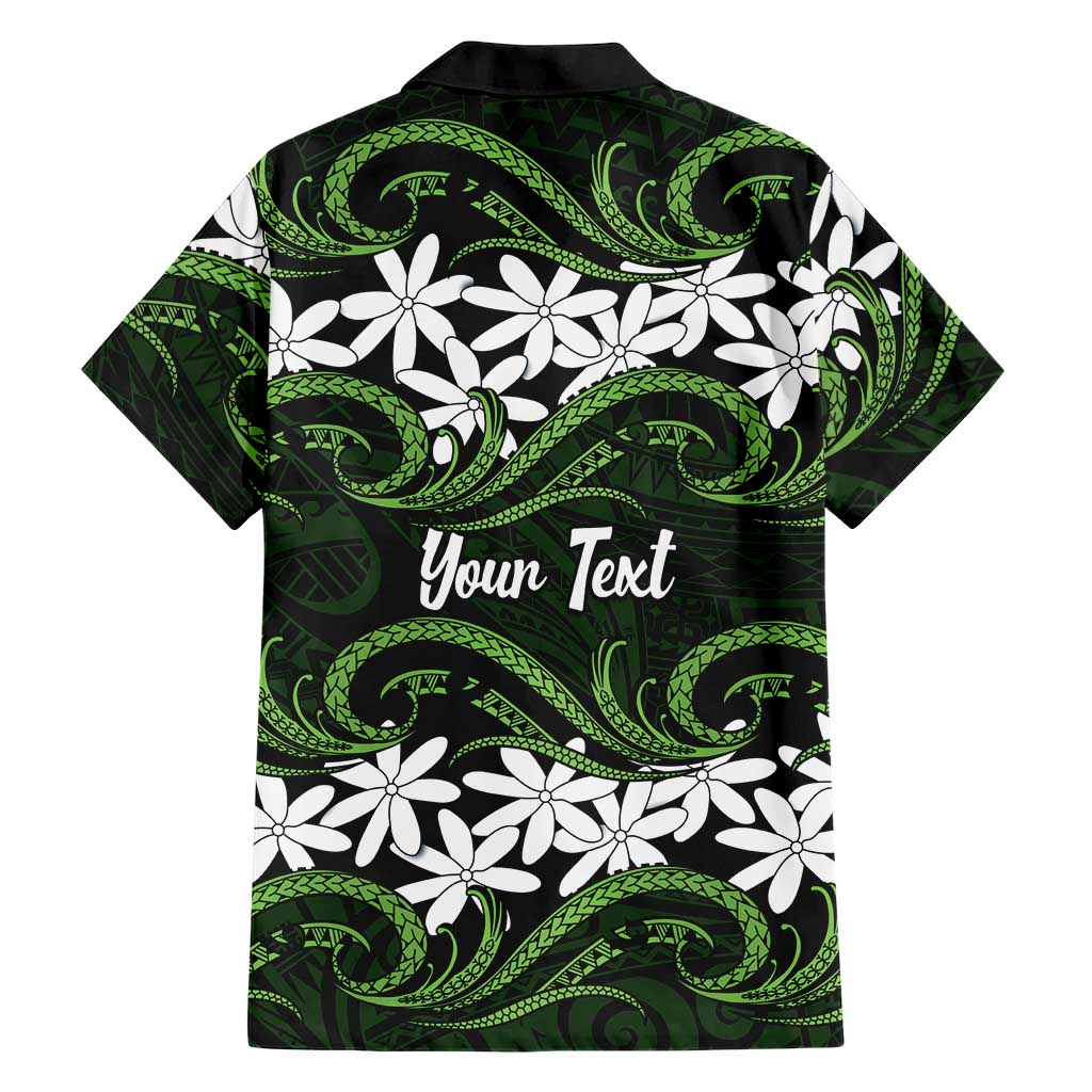 Personalised Cook Islands Palmerston Family Matching Puletasi and Hawaiian Shirt Tiare Maori Polynesian Waves Tattoo LT14 - Polynesian Pride