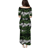 Personalised Cook Islands Palmerston Family Matching Puletasi and Hawaiian Shirt Tiare Maori Polynesian Waves Tattoo LT14 - Polynesian Pride