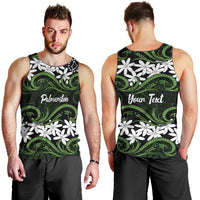 Personalised Cook Islands Palmerston Men Tank Top Tiare Maori Polynesian Waves Tattoo