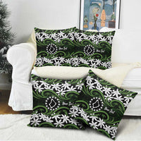 Personalised Cook Islands Palmerston Pillow Cover Tiare Maori Polynesian Waves Tattoo