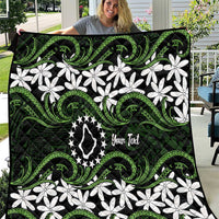 Personalised Cook Islands Palmerston Quilt Tiare Maori Polynesian Waves Tattoo