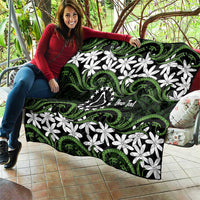Personalised Cook Islands Palmerston Quilt Tiare Maori Polynesian Waves Tattoo