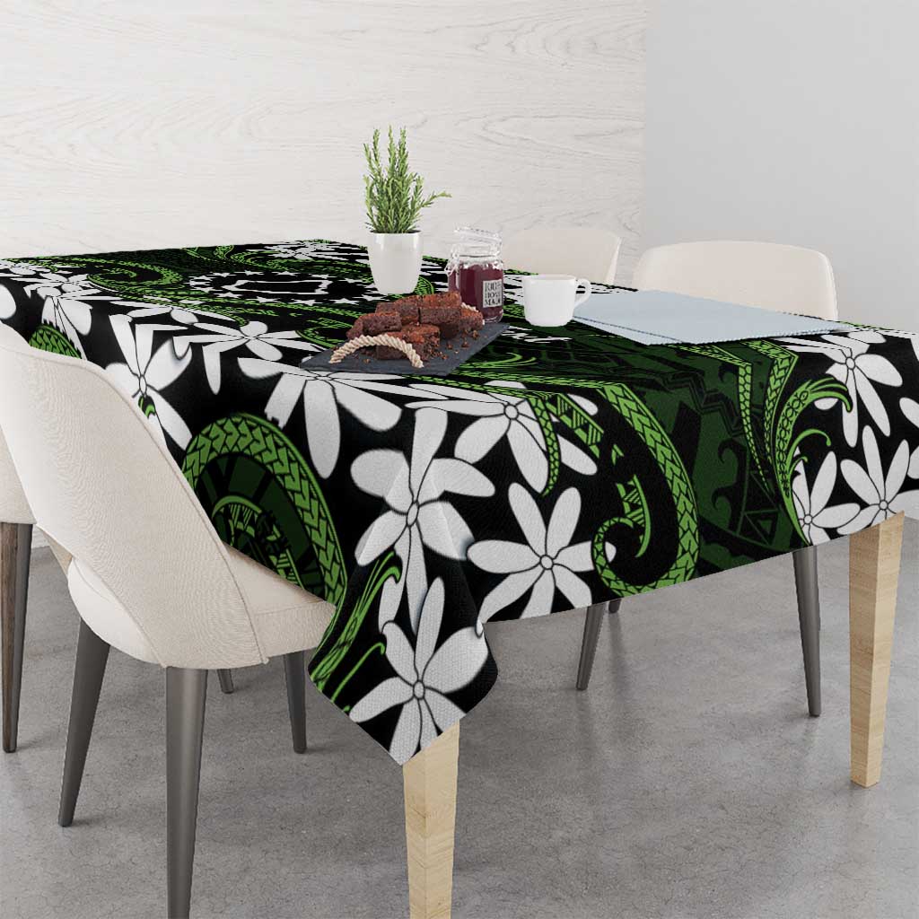 Personalised Cook Islands Palmerston Tablecloth Tiare Maori Polynesian Waves Tattoo