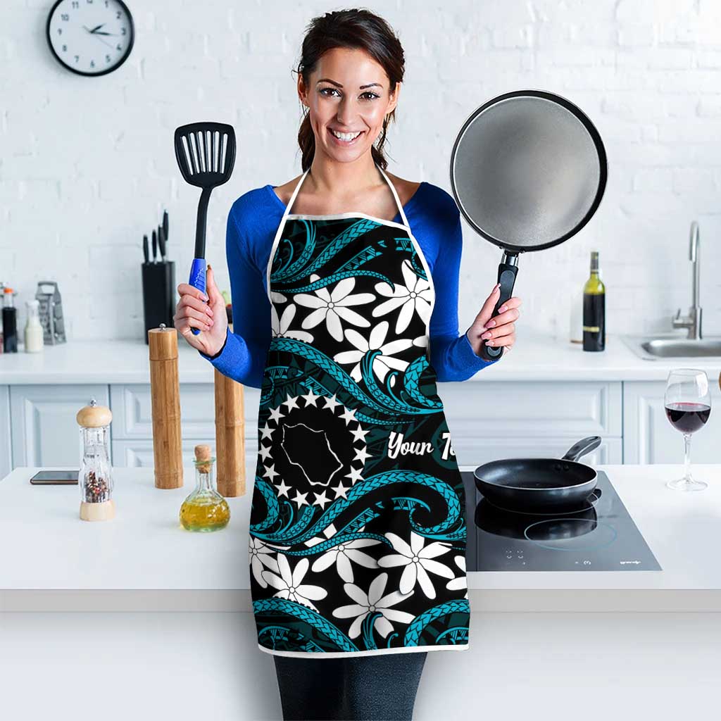 Personalised Cook Islands Penrhyn Atoll Apron Tiare Maori Polynesian Waves Tattoo