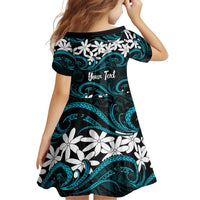 Personalised Cook Islands Penrhyn Atoll Family Matching Off Shoulder Maxi Dress and Hawaiian Shirt Tiare Maori Polynesian Waves Tattoo LT14 - Polynesian Pride