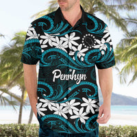 Personalised Cook Islands Penrhyn Atoll Hawaiian Shirt Tiare Maori Polynesian Waves Tattoo