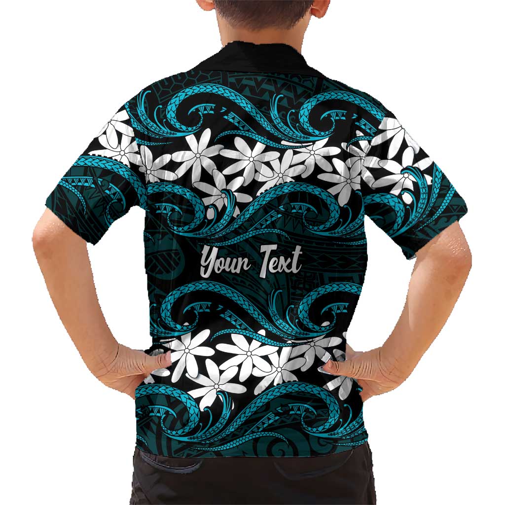 Personalised Cook Islands Penrhyn Atoll Hawaiian Shirt Tiare Maori Polynesian Waves Tattoo