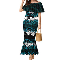 Personalised Cook Islands Penrhyn Atoll Mermaid Dress Tiare Maori Polynesian Waves Tattoo