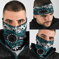 Personalised Cook Islands Penrhyn Atoll Neck Gaiter Tiare Maori Polynesian Waves Tattoo