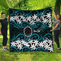 Personalised Cook Islands Penrhyn Atoll Quilt Tiare Maori Polynesian Waves Tattoo