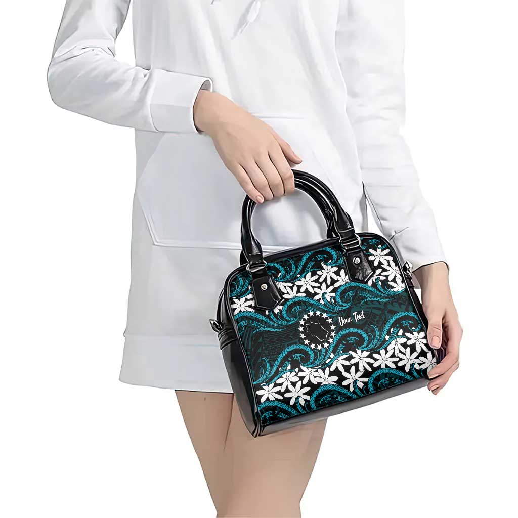 Personalised Cook Islands Penrhyn Atoll Shoulder Handbag Tiare Maori Polynesian Waves Tattoo