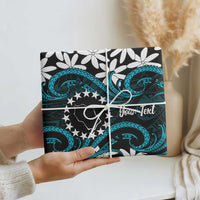 Personalised Cook Islands Penrhyn Atoll Wrapping Paper Tiare Maori Polynesian Waves Tattoo