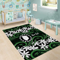 Personalised Cook Islands Mitiaro Area Rug Tiare Maori Polynesian Waves Tattoo