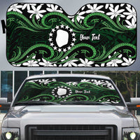 Personalised Cook Islands Mitiaro Auto Sun Shade Tiare Maori Polynesian Waves Tattoo
