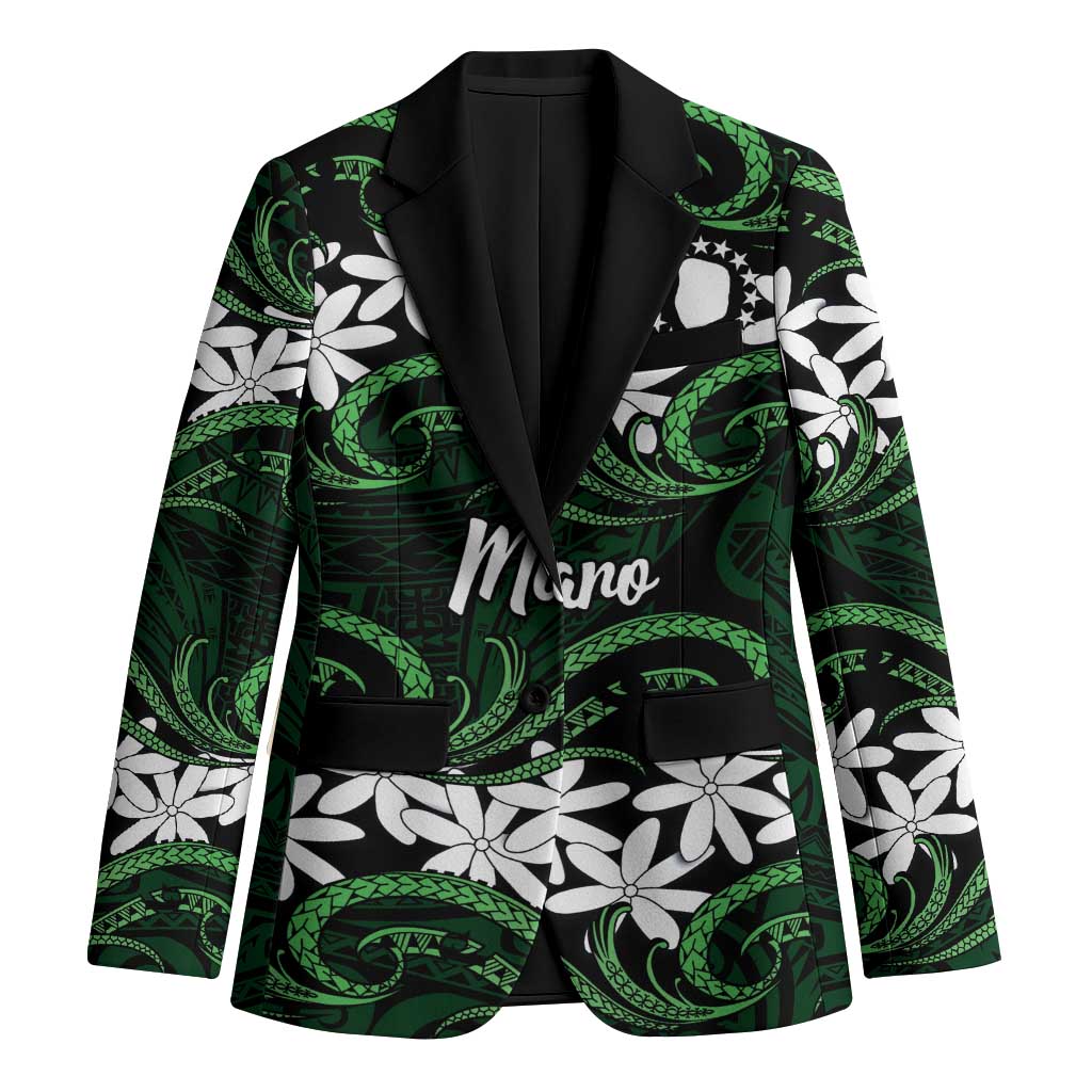 Personalised Cook Islands Mitiaro Blazer Tiare Maori Polynesian Waves Tattoo