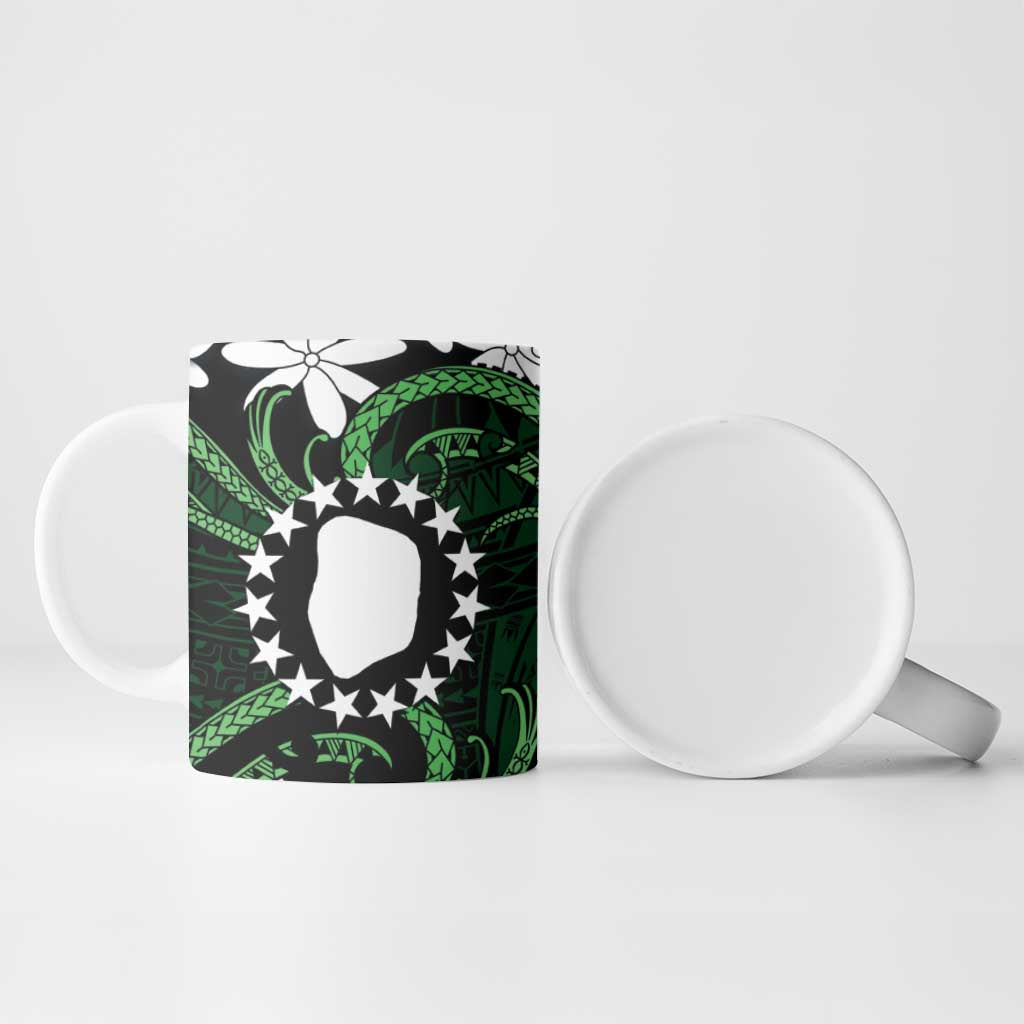 Personalised Cook Islands Mitiaro Ceramic Mug Tiare Maori Polynesian Waves Tattoo