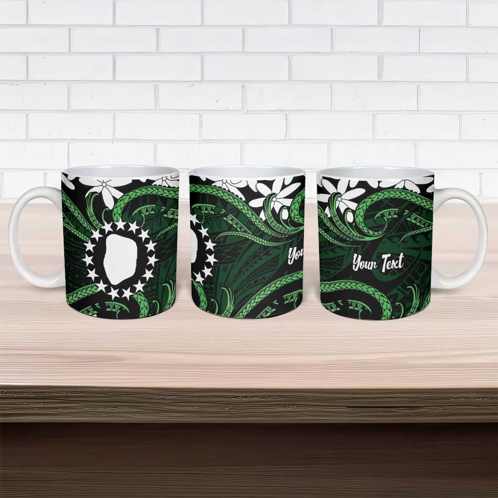 Personalised Cook Islands Mitiaro Ceramic Mug Tiare Maori Polynesian Waves Tattoo