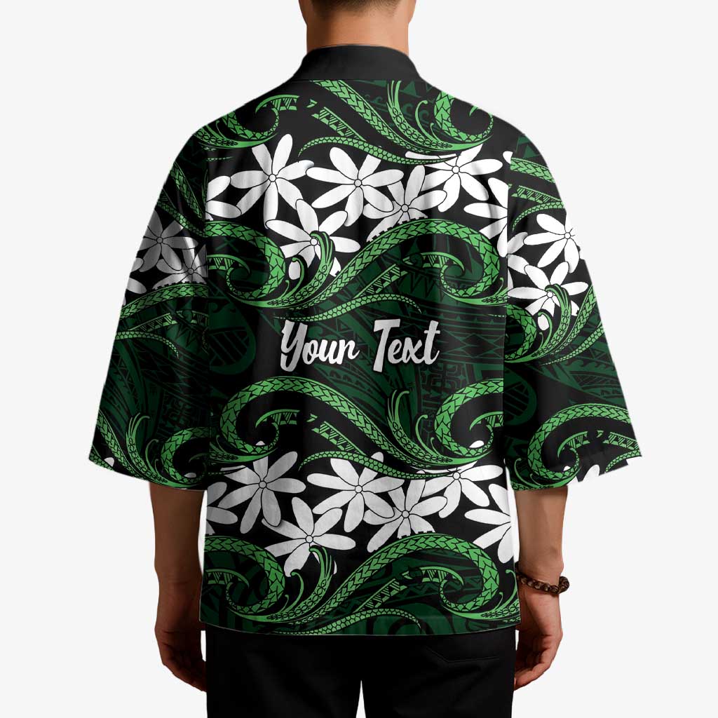 Personalised Cook Islands Mitiaro Kimono Tiare Maori Polynesian Waves Tattoo