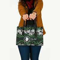 Personalised Cook Islands Mitiaro Leather Bag Tiare Maori Polynesian Waves Tattoo