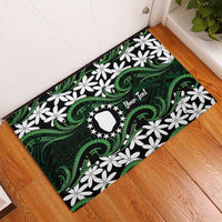 Personalised Cook Islands Mitiaro Rubber Doormat Tiare Maori Polynesian Waves Tattoo