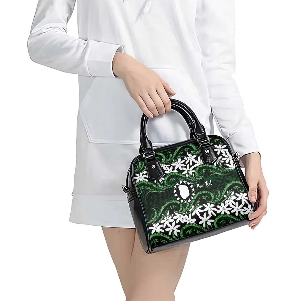 Personalised Cook Islands Mitiaro Shoulder Handbag Tiare Maori Polynesian Waves Tattoo
