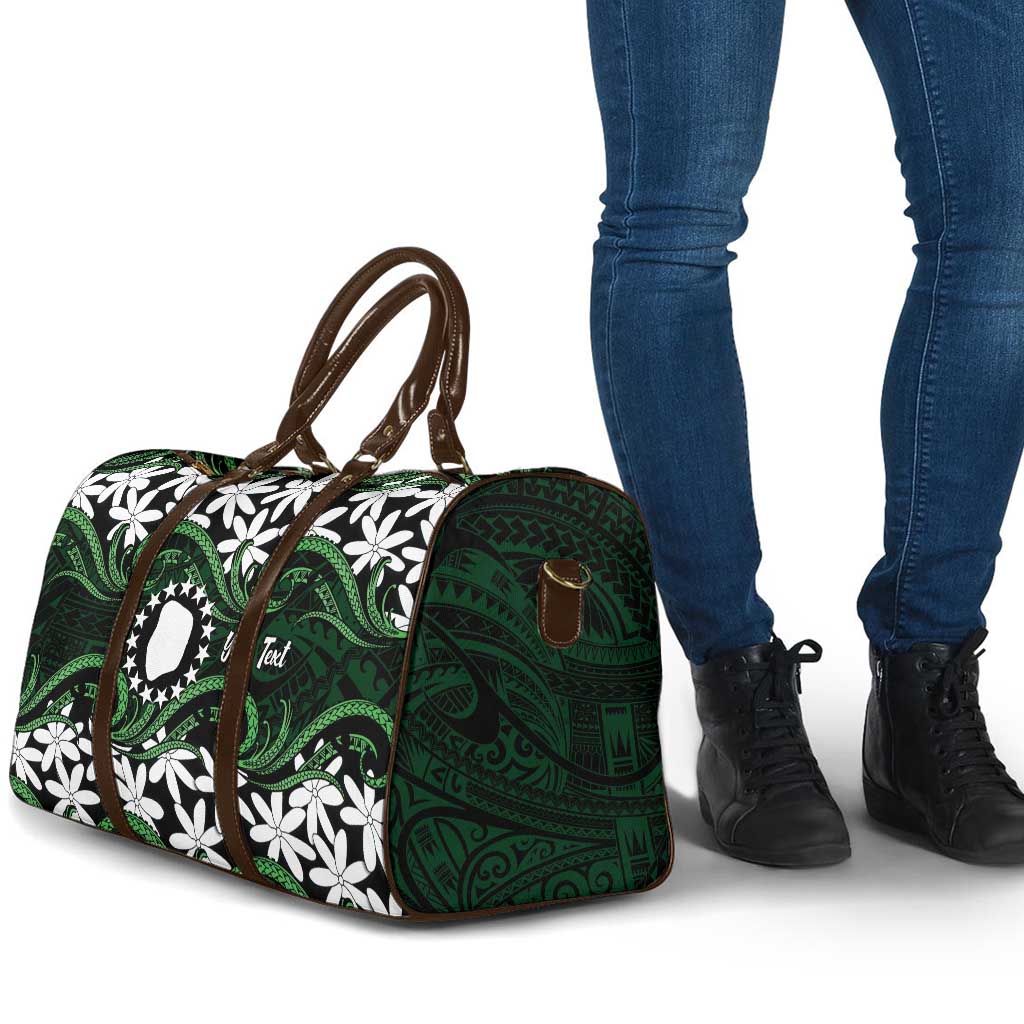 Personalised Cook Islands Mitiaro Travel Bag Tiare Maori Polynesian Waves Tattoo