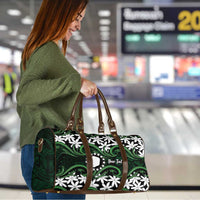 Personalised Cook Islands Mitiaro Travel Bag Tiare Maori Polynesian Waves Tattoo