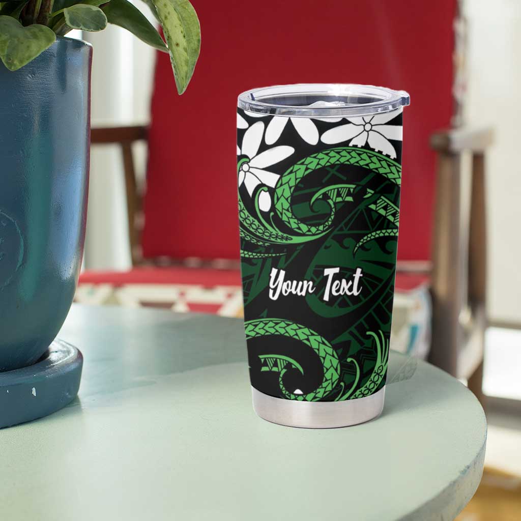 Personalised Cook Islands Mitiaro Tumbler Cup Tiare Maori Polynesian Waves Tattoo LT14 - Polynesian Pride