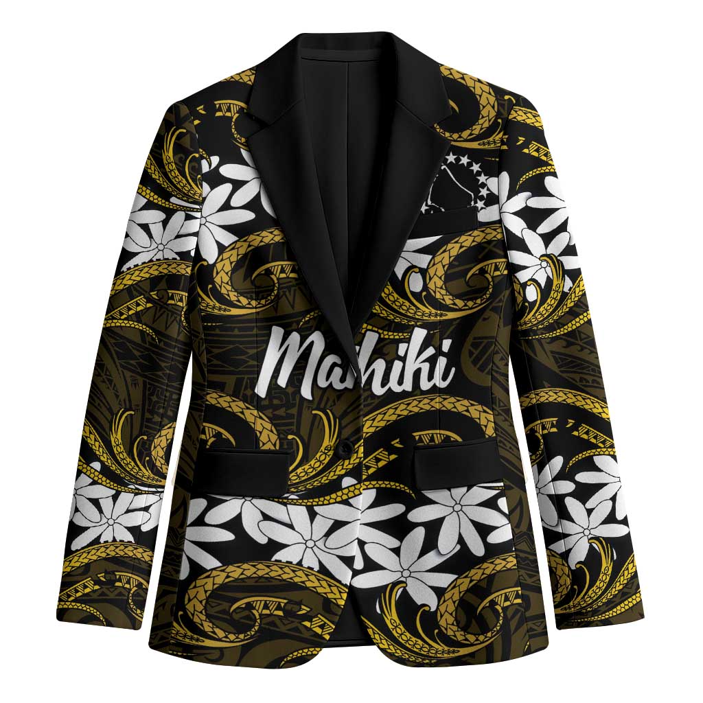 Personalised Cook Islands Manihiki Blazer Tiare Maori Polynesian Waves Tattoo