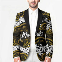 Personalised Cook Islands Manihiki Blazer Tiare Maori Polynesian Waves Tattoo
