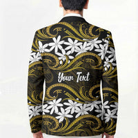 Personalised Cook Islands Manihiki Blazer Tiare Maori Polynesian Waves Tattoo