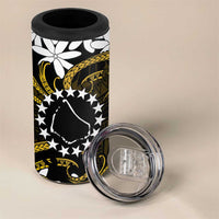 Personalised Cook Islands Manihiki 4 in 1 Can Cooler Tumbler Tiare Maori Polynesian Waves Tattoo